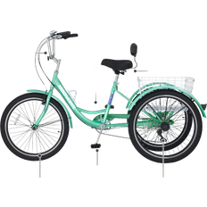 Best Tricycle Bikes DoCred Tricycle 7 Speed 24" - Peacock Green Unisex