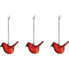 Glass Christmas Tree Ornaments Iittala Mini Birds Red Christmas Tree Ornament 4.8cm 3pcs