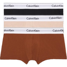 Brune - Dame Underbukser Calvin Klein Modern Cotton Stretch Natural Low Rise Trunks 3 pack - Black/Warm Bronze/Cedar