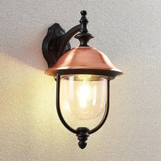 Lindby Clint Black/Copper/Transparent Vægarmatur