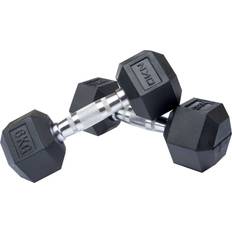 Rubber Hex Dumbbells 2x6kg