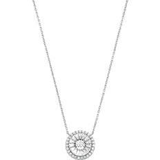 Michael Kors Precious Pavé Halo Necklace - Silver/Transparent