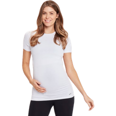 Women's Maternity Seamless Short Sleeve T-shirt White