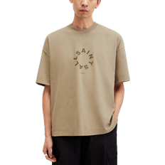 AllSaints Tierra Oversized Crew Neck Logo T-shirt - Acre Brown