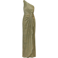 Stardust Pleated One Shoulder Maxi Dress - Green/Slate