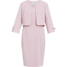 Knee Length Dresses - Pink Gina Bacconi Corinne Crepe Dress And Jacket - Potpourri Pink