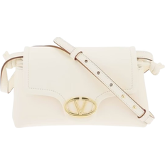 Valentino Garavani Mini Vlogo Drawstring Leather Shoulder Bag - Ivory