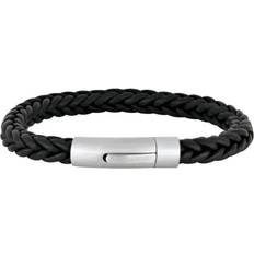 Son Of Noa Herre Armbånd Son Of Noa Braided Leather Bracelet - Silver/Black