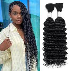 Hair Products Deep Wave Bulk Brazilian Braiding Hair 20 Inch Natural Black 2-pack