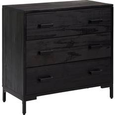 Métal Commodes vidaXL Solid Wood Pine Black Commode 74.9x70.1cm