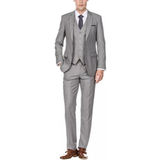 3XL - Slim Suits Braveman Men's Premium Vested 3-Piece - Grey