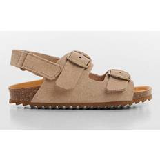 Leather Sandals Mango Baby Carol Leather Buckle Sandals, Brown