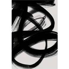 Ivy Bronx Brush Strokes V Black Framed Art 45.7x101.6cm