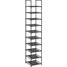 Fabric Hallway Furniture & Accessories Songmics 10 Tier Black Shoe Rack 33x173cm