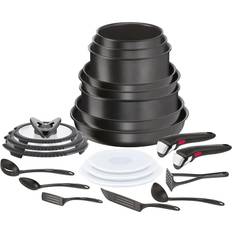 Detachable handles Cookware Sets Tefal Daily Chef Cookware Set with lid 22 Parts