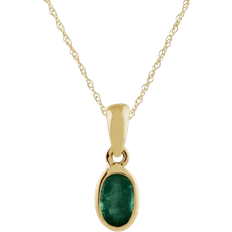 Gemondo Classic Oval Pendant - Gold/Emerald