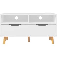 vidaXL 326777 White TV Bench 35.4x19.1"