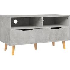 Natural TV Benches vidaXL 326781 Concrete Grey TV Bench 90x48.5cm