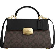 Coach Eliza Top Handle In Signature Canvas - Gold/Brown Black