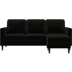 Furniture CosmoLiving by Cosmopolitan Strummer Black Sofa 81.6" 3 Seater