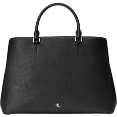 Lauren Ralph Lauren Handbags Lauren Ralph Lauren Crosshatch Large Hanna Satche l - Black