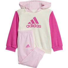 Adidas Baby Essentials Colorblock Tracksuit - Ivory/Semi Lucid Fuchsia/Clear Pink