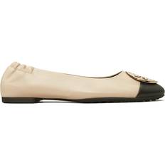 41 ½ - Dame Ballerinasko Tory Burch Claire Cap Toe - Black/New Cream