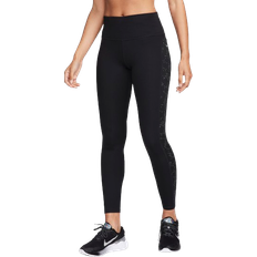 Nike Women's Fast Mid-Rise 7/8 Printed Leggings - Black