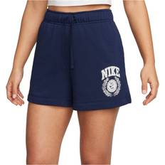 Jogger Shorts - Women NIKE Sportswear Club Fleece Women's Mid Rise Graphic Shorts - Midnight Navy