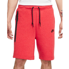 Nike men's sportswear tech fleece black NIKE Men's Sportswear Tech Fleece Shorts - Light University Red Heather/Black