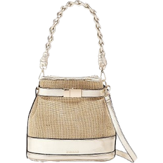 Cheap Women Bucket Bags River Island Raffia Weave Bucket Bag - Gold