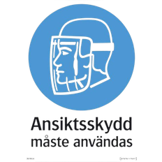 Mandatory Sign with the Text "Face Protection Must be Used" 297x210mm