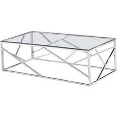 Best Master Furniture Angelo Glam Silver Coffee Table 23.5x47.5"