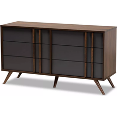 Chest of Drawers on sale Baxton Studio Naoki Gray/Walnut Chest of Drawer 46.5x25.6"