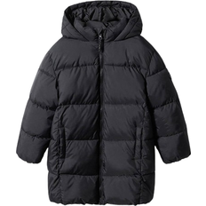 Mango Kids' Amerlong Quilted Long Coat - Black