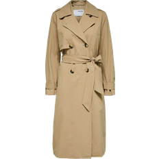 Selected Sia Double Breasted Trenchcoat - Cornstalk