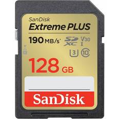 SanDisk Extreme PLUS SDXC Class 10 UHS-I U3 V30 190/90MB/s 128GB