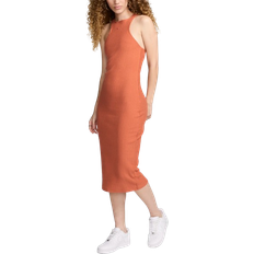 Nike Midi Dresses Nike Sportswear Chill Knit Slim Sleeveless Ribbed Midi Dress - Burnt Sunrise