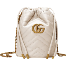 Emplacements pour cartes de crédit Sacs Seau Gucci GG Marmont Mini Bucket Bag - White