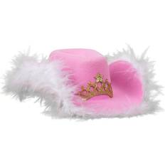 Pets Headgear Doggy Parton Cowgirl Dog Hat with Tiara Pink