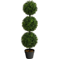 Nearly Natural Boxwood Triple Ball Topiary Green Artificial Plant