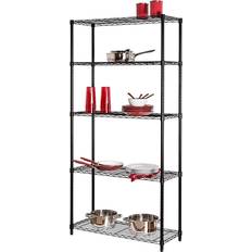 Honey Can Do 5-Tier Heavy-Duty Black Shelving System 36x72"