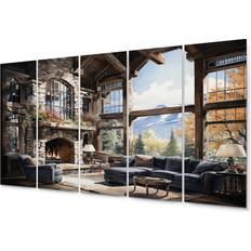 Wall Decorations Design Art Hotels Lodges Serenity Retreat VI Green/Beige Framed Art 60x28"