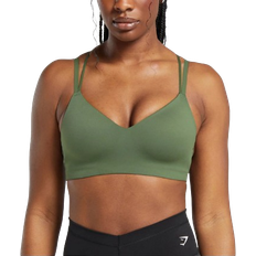 Gymshark Strappy Back Light Support Sports Bra - Core Olive
