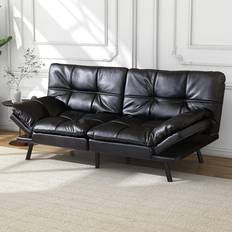 Overstock B0BWVV1F7Y Black Sofa 71.8" 2 Seater