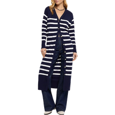 Stripes Cardigans River Island Stripe Longline Cardigan - Navy