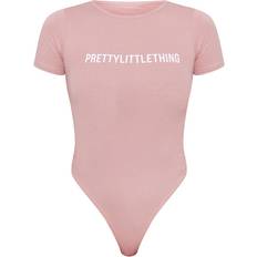 Pink - Women Shapewear & Under Garments PrettyLittleThing Logo Short Sleeve Bodysuit - Light Pink