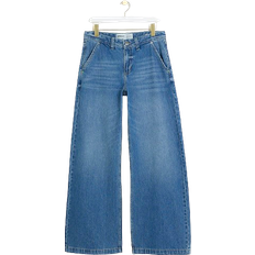 Women wide leg jeans River Island Mid Rise Baggy Wide Leg Jeans - Blue