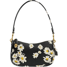 Florals Handbags Coach Swinger Bag 20 With Floral Print - Brass/Black Multi