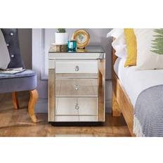 Furniture Furniturebox Italian Grey Bedside Table 39x44cm